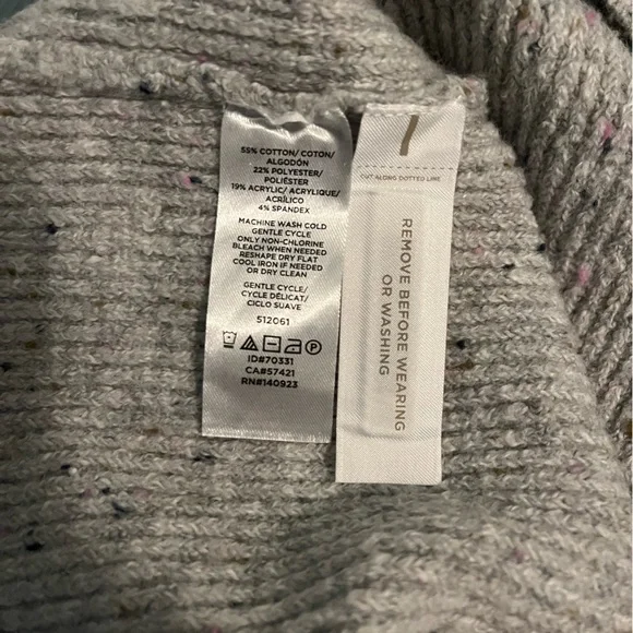 LOFT Gray Sweater Dress with Bow Sleeve Accents - Picture 5 of 8